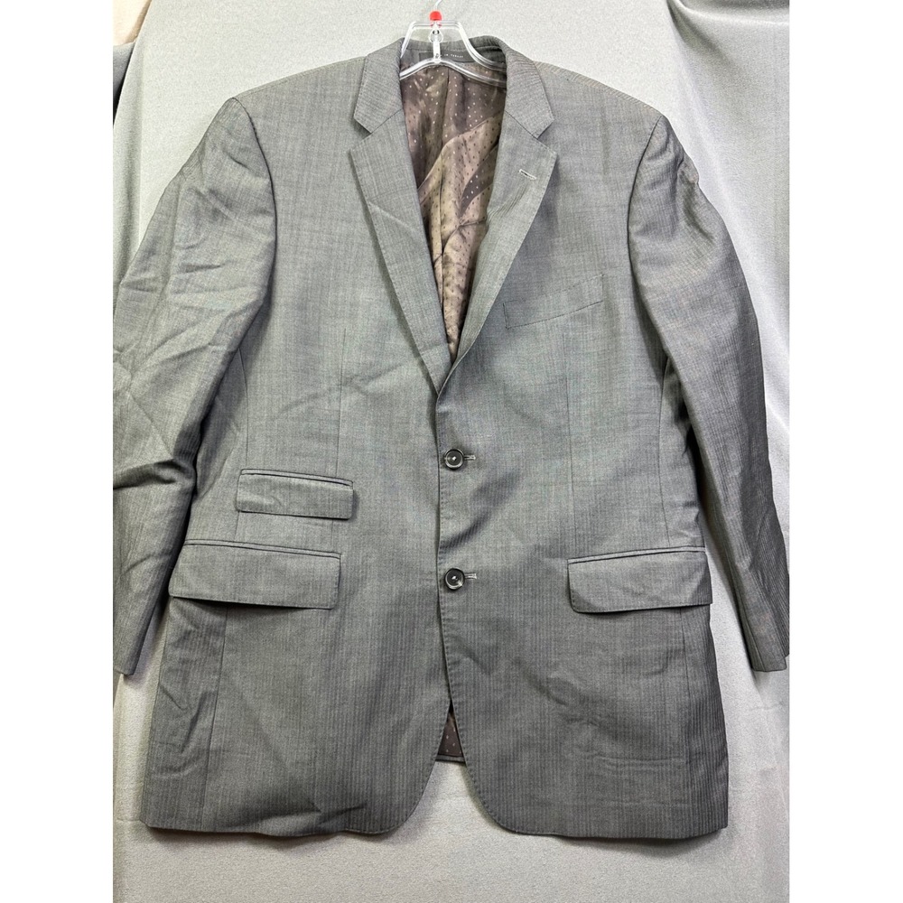 Hugo Boss Men's 40R Grey Herringbone Super 100 Wool‎ Blazer Edison1/Power Jacket